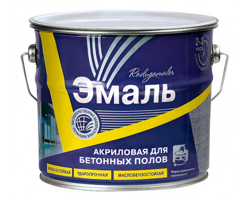 Эмаль д/бетонных полов серая 3,5кг (3) Радуга