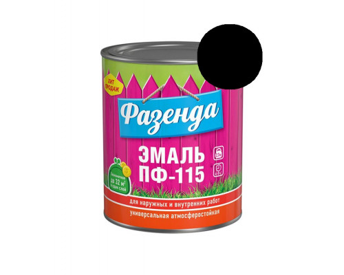 Эмаль ПФ-115 черная 20кг ФАЗЕНДА (1) ЛенКр/Текс