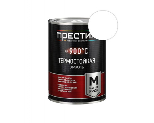 Эмаль термостойкая белая до 400?С 0,4кг ПРЕСТИЖ МАСТЕР (28) Престиж