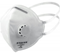STAYER  FV-95 класс защиты FFP2, плоская, с клапаном выдоха, фильтрующая полумаска (11113-2)