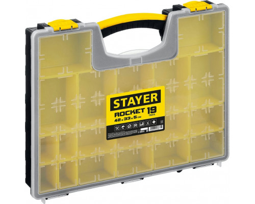 STAYER  MULTIMAX, 420 x 330 x 50 мм (16.5"), Пластиковый органайзер со съемными лотками (2-38032)