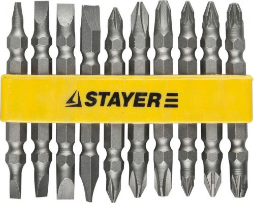 STAYER  10 шт, Набор двусторонних бит (2605-H10)
