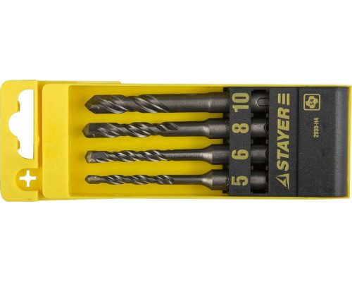 STAYER  4 шт: 5/6/8/10x110 мм, Набор SDS-plus буров, Professional (2930-H4)