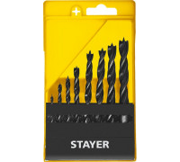STAYER "M-type" 8 шт., 3-4-5-6-7-8-9-10, набор спиральных сверл по дереву