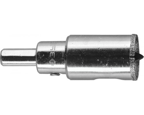 ЗУБР  АГК d 22 мм (центр. сверло, трехгр. хвост, Р60), Алмазная коронка, Профессионал (29850-22)