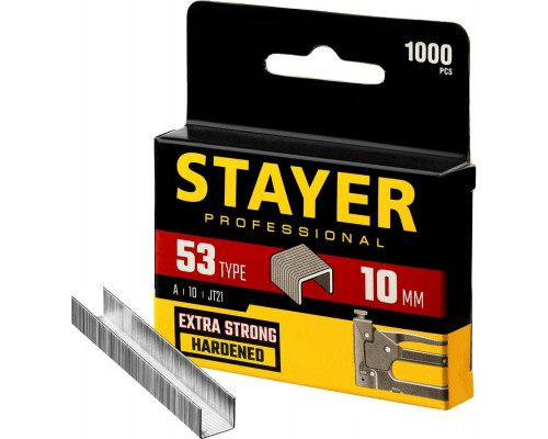 STAYER  узкие тип 53 10 мм, 1000 шт, Скобы для степлера (3159-10)
