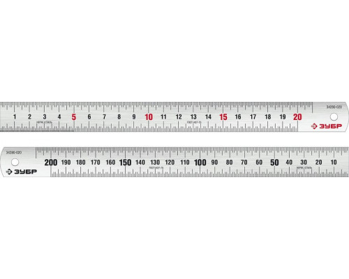 ЗУБР  Про-20, длина 0,20 м, Усиленная нержавеющая линейка (34280-020)