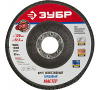 ЗУБР  125 мм, P60, КЛТ, Круг лепестковый торцевой, Профессионал (36591-125-60)