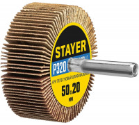 STAYER  d 50 x 20 мм, P320, на шпильке d 6 мм, Круг шлифовальный лепестковый (36607-320)
