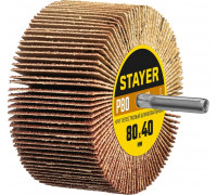 STAYER  d 80 x 40 мм, P80, на шпильке d 6 мм, Круг шлифовальный лепестковый (36609-080)