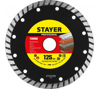 STAYER  TURBO 125 мм (22.2 мм, 7х2.4 мм), Алмазный диск, Professional (3662-125)