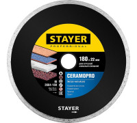 STAYER  CERAMO-22 d 180 мм (22.2 мм, 5х2.2 мм), Алмазный диск, Professional (3664-180)