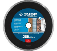 ЗУБР  КЕРАМО-25 d 250 мм (25.4 мм, 7х2.6 мм), Алмазный диск, Профессионал (36655-250)