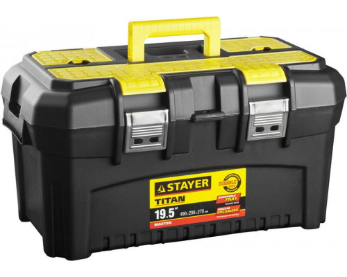 STAYER  TITAN-19, 490 x 262 x 250 мм, (19"), Пластиковый ящик для инструментов (38016-19)