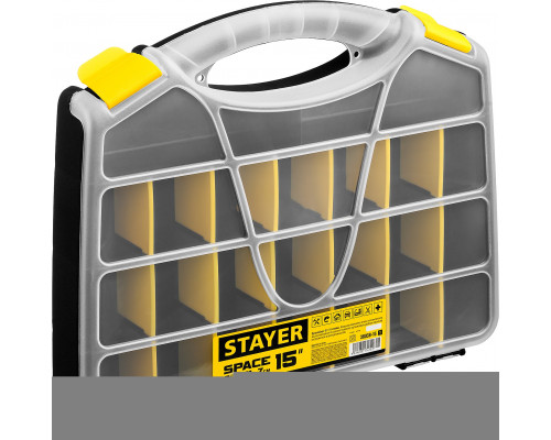 STAYER  SPACE-15, 380 х 310 х 60 мм, (15"), Пластиковый органайзер (38038-15)