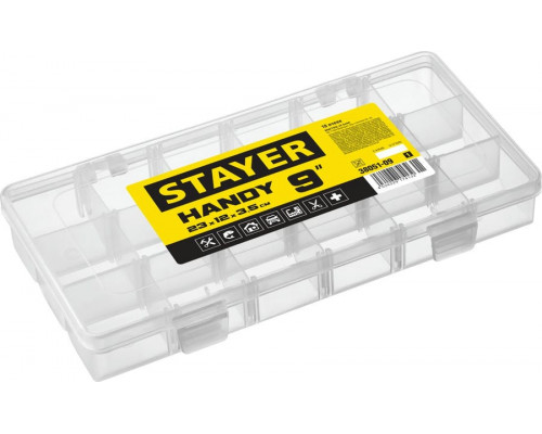 STAYER  HANDY-9, 230 x 125 x 35 мм, (9"), Пластиковый органайзер (38051-09)