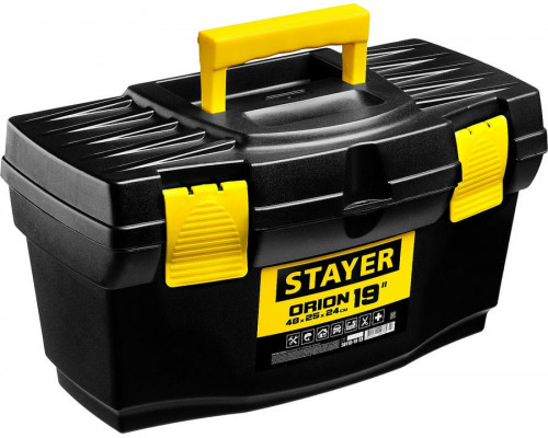 STAYER  ORION-19, 480 х 250 х 240 мм, (19"), Пластиковый ящик для инструментов (38110-18)