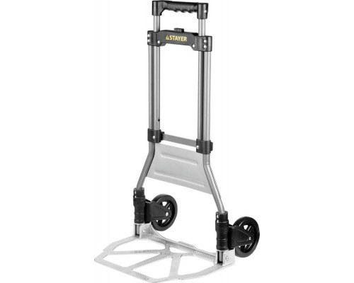 STAYER  PROTruck до 90кг, каркас из стали, платформа из алюминия, платформа 39х28см, колёса d13см, вес 4 кг, складная хозяйственная тележка (38755-90)