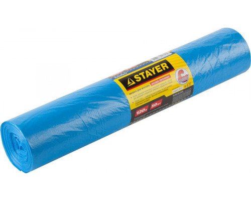 Stayer  120 л, 50 шт, синие, особопрочные, мусорные мешки (39156-120)
