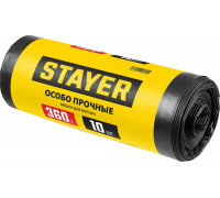 STAYER  HEAVY DUTY 360 л, чёрные, 10шт, особопрочные, строительные мусорные мешки (39157-360)
