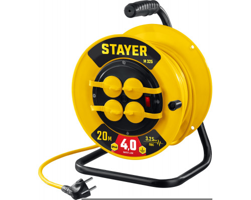 STAYER  М-325 ПВС 3х2.5 20м 4000Вт IP44, Силовой удлинитель на катушке (55064-20)