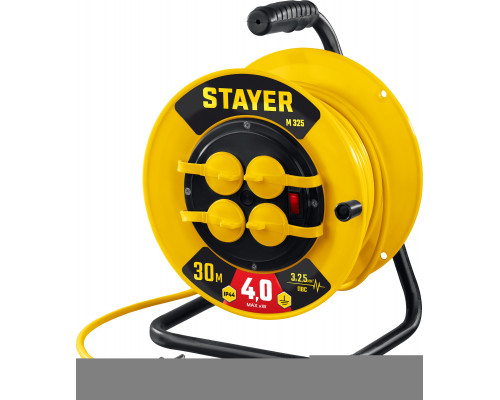 STAYER  М-325 ПВС 3х2.5 30м 4000Вт IP44, Силовой удлинитель на катушке (55064-30)