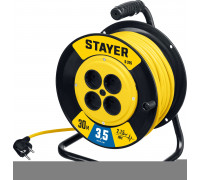STAYER  S-215 ПВС 2х1.5 30м 3500Вт,  Силовой удлинитель на катушке (55072-30)