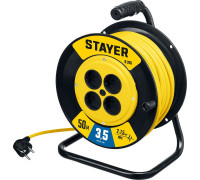 STAYER  S-215 ПВС 2х1.5 50м 3500Вт,  Силовой удлинитель на катушке (55072-50)