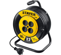 STAYER  S 207 ПВС 2х0.75 50м 2200Вт,  Удлинитель на катушке (55073-50)