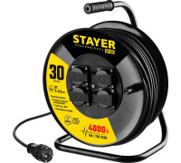 STAYER  RX-325 КГ 3х2.5 30м 4000Вт IP44, Силовой удлинитель на стальной катушке (55076-30)