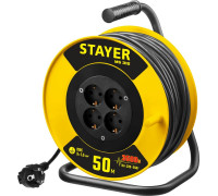 STAYER  MS-315 ПВС 3х1.5 50м 3500Вт,  Силовой удлинитель на катушке (55078-50)