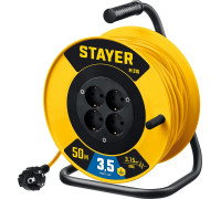 STAYER  M 315 ПВС 3х1.5 50м 3500Вт,  Силовой удлинитель на катушке (55078-50)