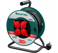 KRAFTOOL  P-315, ПВС 3х1.5 30м, 3500Вт IP44, Силовой удлинитель на катушке (55084-30)