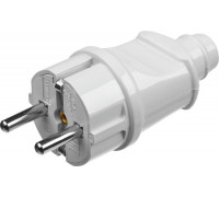 STAYER  белая 16А/220В 1300Вт  Вилка прямаяMAXElectro (55160-W)