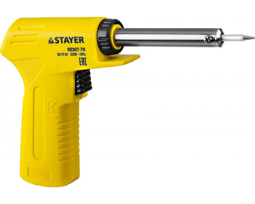 STAYER  MAXTerm 30Вт+70Вт 2в1 конус, Электропаяльник с пистолетной рукояткой (55307-70)