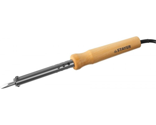 STAYER  MAXTerm 80 Вт клин, Электропаяльник с деревянной рукояткой (55310-80)