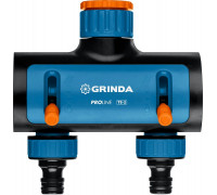 GRINDA  двухканальный 3/4"-1", резьба внешняя 3/4" - 1 - соединитель, с внутренней резьбой, Поливочные распределители (8-426312)