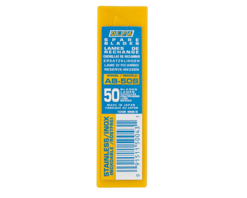 OLFA  9х80х0.38 мм 50 шт., Сегментированные лезвия (OL-AB-50S)