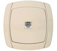 СВЕТОЗАР  City light, телефонная одинарная в сборе цвет бежевый, Электрическая розетка (SV-54217-B)