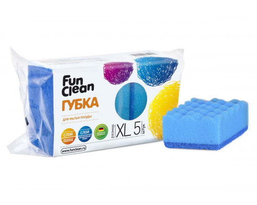 Губка д/пос Fun Clean XL 5шт (40) Акцент