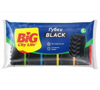 Губка д/пос Big City 5шт Максима Black (10) Биосфера Сервис