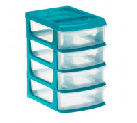 Бокс унив МИНИ 4 секции (мини-комод) бирюзовый / Альмадом