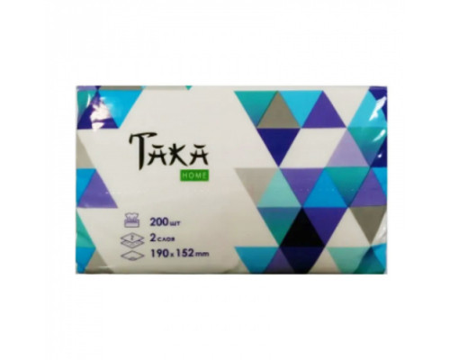 Салфетки бумажные 2-сл Taka Home Geometria 200 шт в м/уп (60/100)