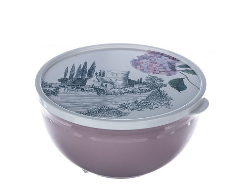 МИСКА С КРЫШКОЙ 2л ПУДРА  Toile de Jouy (8) Полимербыт арт 59614
